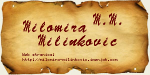 Milomira Milinković vizit kartica